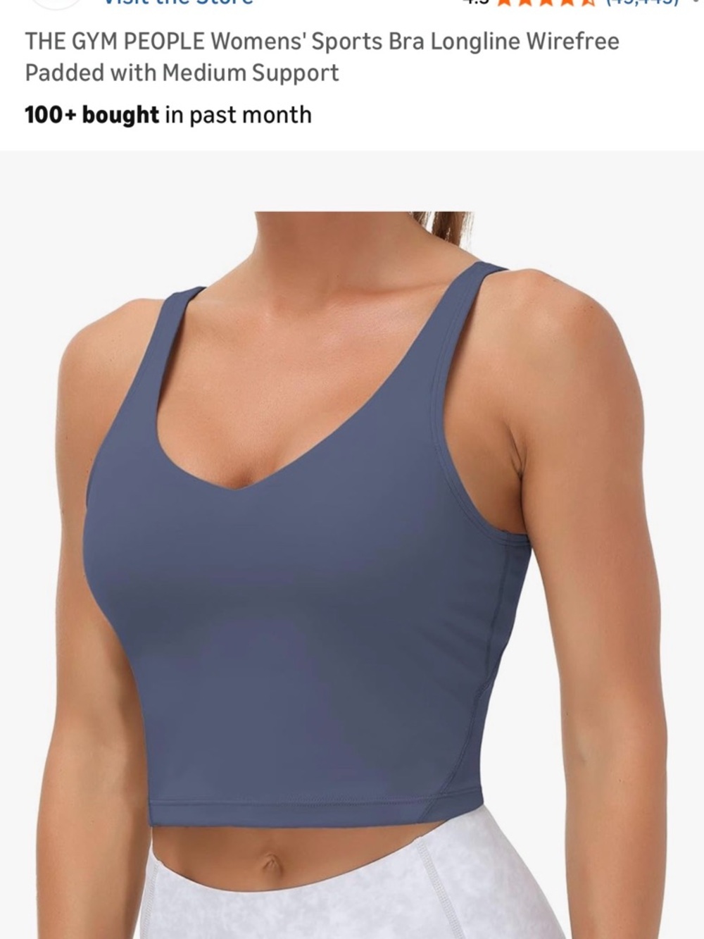 THE GYM PEOPLE Sports Bra Longline w/ removable pads